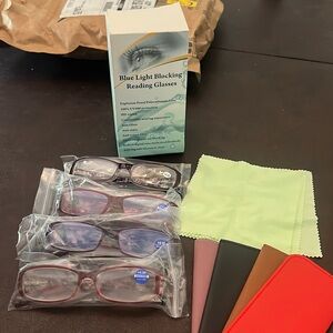 X 4.0 magnifying blue light reading glasses.